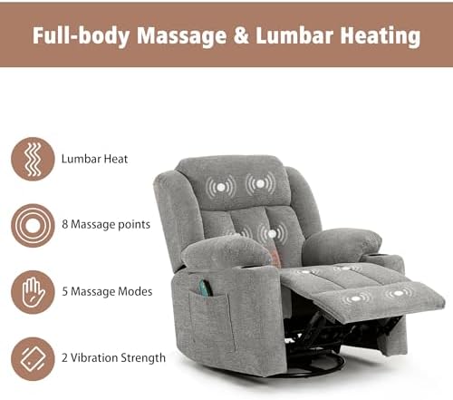 Ketaiyou Rocker Swivel Recliner Chair - Image 4