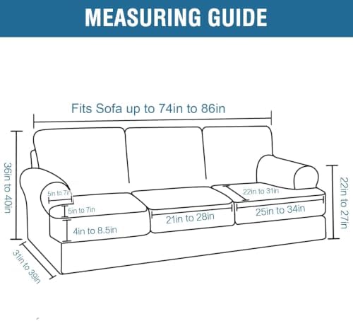 H.VERSAILTEX Sofa Cover 4 Piece T Cushion Sofa Slipcovers Thick Velvet Couch - Image 2