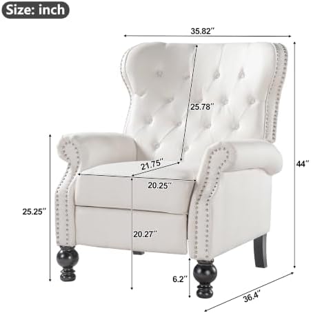 Christopher Knight Home Momo Wingback Recliner Chair, Upholstered Manual Push - Image 2