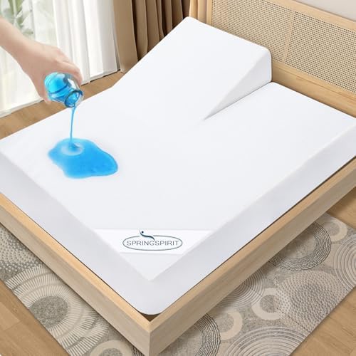 Split Top King Mattress Protector 34" Top Split from Head 78''×80'' by SpringspiritBedding