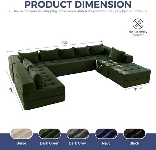 MAXYOYO 9-Seater U-Shaped Modular Sectional Sofa Couch - Image 2