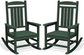 KINGYES Oversized Outdoor Rocking Chairs Set of 2, HDPE Porch Rocker by KINGYES