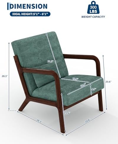 Garvee Mid Century Accent Chair, Upholstered Armchair - Image 2