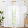 YoungsTex White Linen Curtains 90 Inch Length by YoungsTex