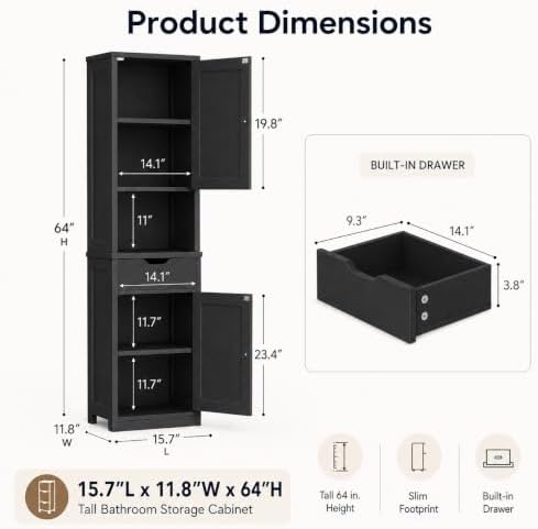 Walsunny Tall Bathroom Storage Cabinet - Image 2