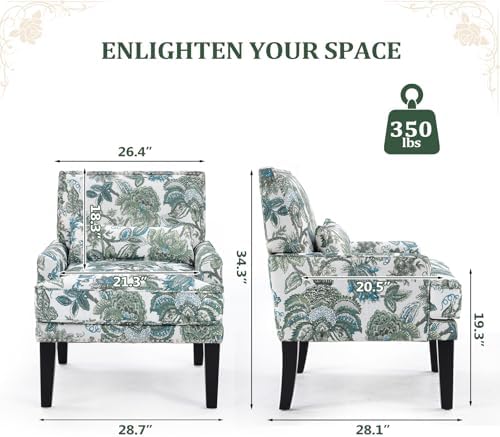 ANJ Floral Accent Chair Set of 2 - Image 2