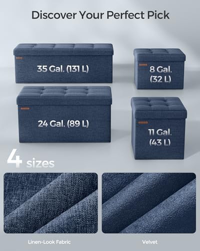 SONGMICS 30 Inches Folding Storage Ottoman Bench, Load 660 lb - Image 6