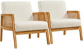 Yaheetech Rattan Accent Chairs Set of 2, Boho Vintage Armchairs by Yaheetech