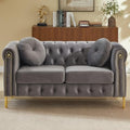 60.5" Velvet Chesterfield Loveseat Sofa by Kolavess