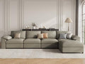 EASE MOOSE Faux Leather Sectional Couch, Deep Seat Modern Sofa, Light Grey by EASEMOOSE