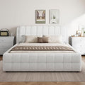 SOFTSEA King Size Upholstered Floor Bed Frame, Fleece Fabric Grounded Bed by SOFTSEA