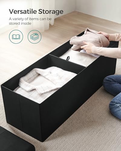 SONGMICS 43.3 Inches Folding Storage Ottoman Bench, Load 660 lb - Image 4