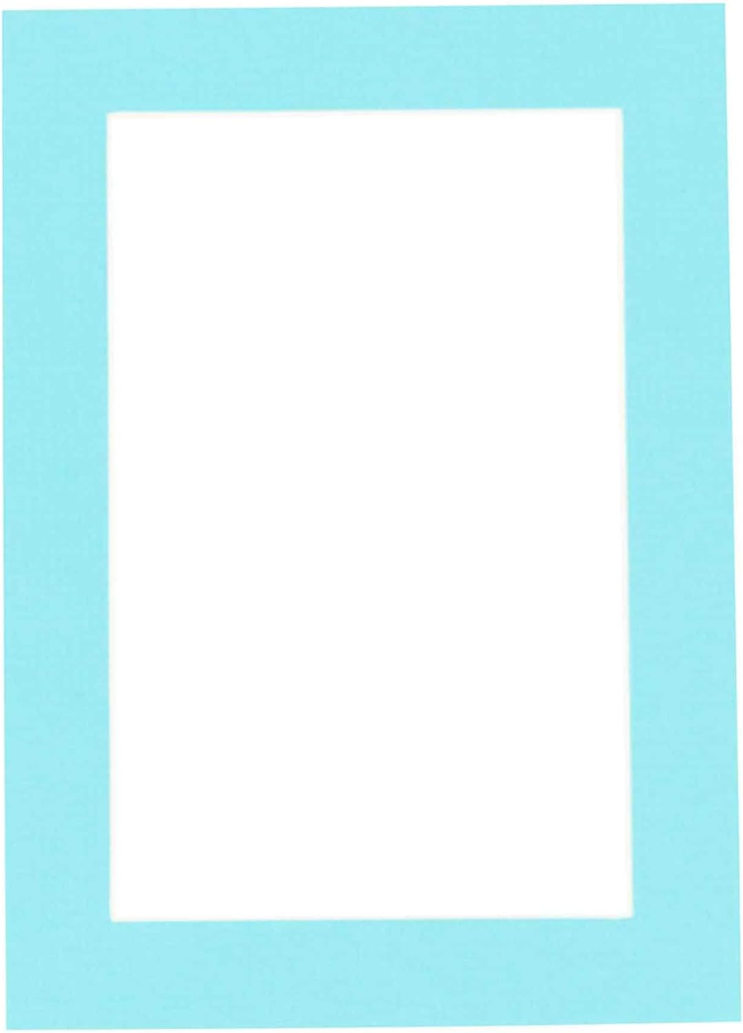 Poster Palooza 8x10 Mat Bevel Cut for 6x8 Photos - Acid Free Aquamarine Blue Precut Matboard - For Pictures, Photos, Framing - 4-ply Thickness