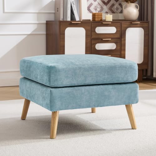 Large Ottoman, 29.5" Chenille Ottoman by YUUIJOAA