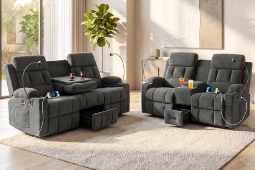 Manual Recliner Sofa Set Loveseat & 3-Seater by ComaZoo