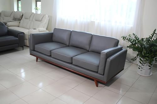 Mega Solutions Savoy Full All Around Front and Back Italian Leather Sofa 89" - Image 3