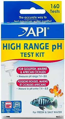API High Range pH Test Kit 160-Test Freshwater and Saltwater Aquarium Water Kit by API
