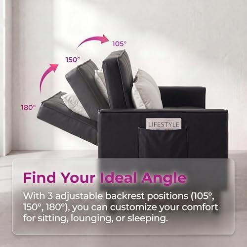 NicBex Leather Sleeper Sofa Bed - Image 4