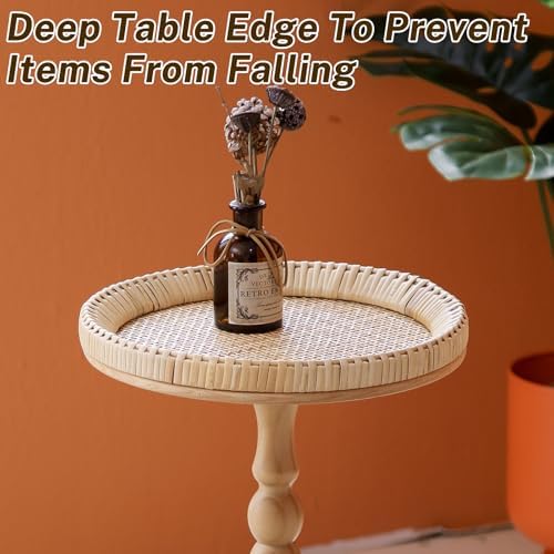 Small Side Table, Rattan Drink Table, Round Side Table - Image 4