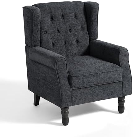 High Back Accent Chair, Upholstered Wingback Armchair - Image 7