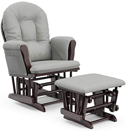 Storkcraft Premium Hoop Glider & Ottoman, Espresso/Light Gray by Storkcraft
