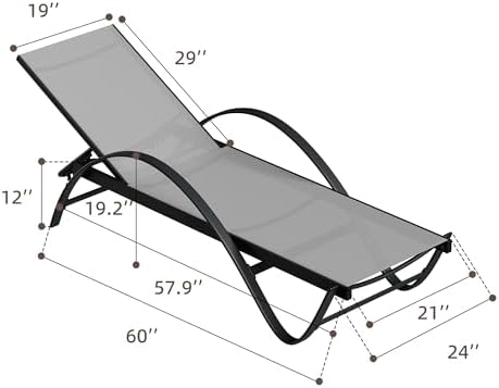 Shintenchi Patio Chaise Lounge Set of 2, Pool Chaise Lounge - Image 3