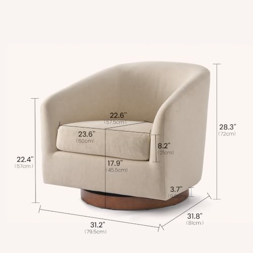 ModernMate Swivel Accent Chair Set of 2, No Assembly Required 360° Upholstered - Image 2