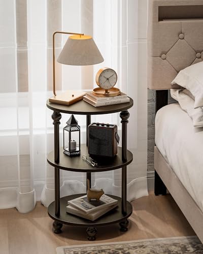 Round Small End Table with Classic Turned Legs, 3 Tier Oval Accent Table - Image 7