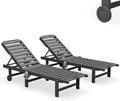 SERWALL HDPE Outdoor Chaise Lounge Set of 2 by SERWALL