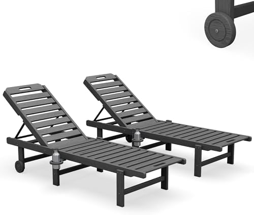 SERWALL HDPE Outdoor Chaise Lounge Set of 2 by SERWALL