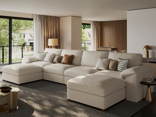 EASE MOOSE Modular Sectional Sofa, U Shaped Scratch Resistant Couch by EASEMOOSE
