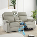 Power Reclining Loveseat with LED Reading Light/Storage Drawer/Bluetooth by Neptane