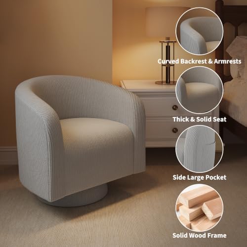 Garvee Swivel Accent Chair 360 Degree Swivel Barrel Armchair - Image 4