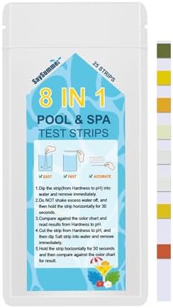 Salt-Water Pool Test Strips Kit: 25 Counts 8-in-1 by SaySummer