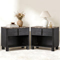 Nightstand Set of 2, Modern Curved End Tables by Hotmeily
