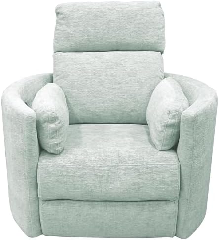 Pemberly Row Modern Turquoise Fabric Power Swivel Glider Recliner - Image 7