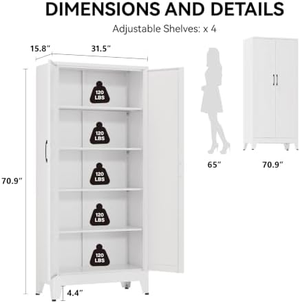COFaR 71" White Arched Pantry Cabinet - Image 2