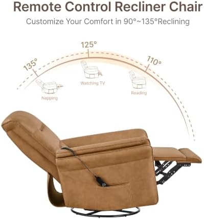 KISLOT Swivel Power Recliner Chair, Hand Remote - Image 5