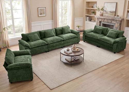 Oprisen 3 Pieces Cloud Couch Set, Upholstered Comfy Modular Sectional Sofa Deep by Oprisen