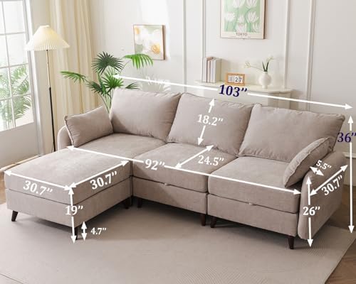 Rexulqo 104'' Modular Sectional Sofa - Image 2