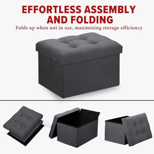 LINMAGCO Ottoman with Storage Small Foot Rest Stool Under Desk Stool Short - Image 4