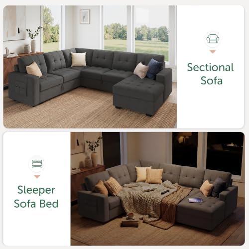 HONBAY 111.4'' Modular Sectional Sleeper Sofa - Image 6
