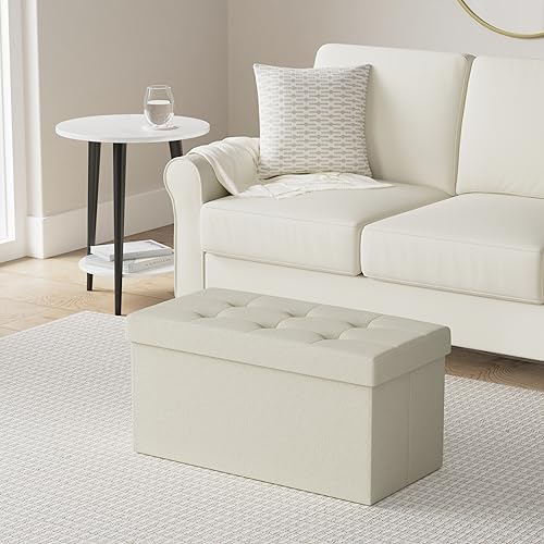 SONGMICS 30 Inches Folding Storage Ottoman Bench, Load 660 lb - Image 2