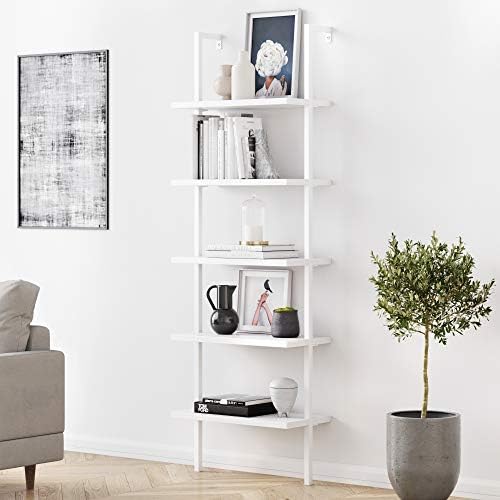 Nathan James White Ladder Bookcase by Unknown