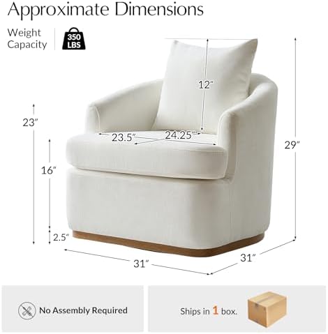 HULALA HOME Modern Swivel Accent Chair - Image 2