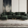 OUYESSIR 128" U-Shaped Shimmer Chenille Sectional Couch by OUYESSIR