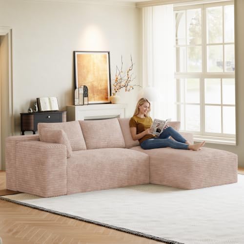ONEMMLION 96" L-Shaped Cloud Boneless Couch Sofa - Image 5