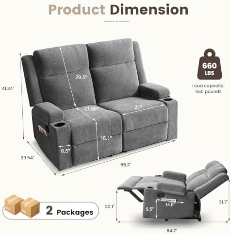 Recliner Loveseat, Double Recliner Loveseat - Image 2