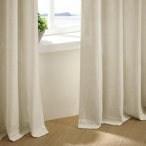 TWODRAPES 60 Inch Width 90 Inches Long Linen Pinch Pleated Curtains 1 Panel - Image 5