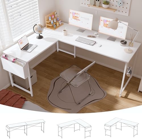 Pamray 64.5 Inch Reversible L Shaped Gaming Desk Large Corner Computer Desk by PAMRAY